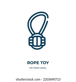 Rope toy icon. Linear vector illustration from pet shop lineal collection. Outline rope toy icon vector. Thin line symbol for use on web and mobile apps, logo, print media.