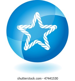 Rope transparent blue icon isolated on a white background.