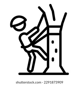 Vector de contorno de icono de árbol de raíz. Aventura en el parque. Deporte extremo