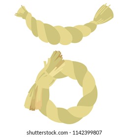 rope used to cordon off consecrated areas or as a talisman against evil
