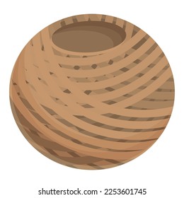 Rope vase icon cartoon vector. Knot cord. Decoration cable