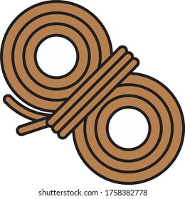 rope vector flat color icon 