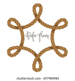Rope vector frame, may use for invitation in you designs marine style 
