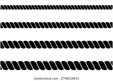Rope vector icon. Silhouette of rope patterns. Vector illustration.
