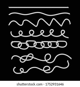 rope vector illustration. Black background