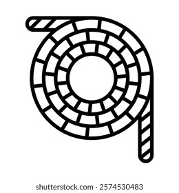 Rope Vector Line Icon Design
