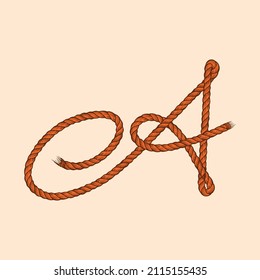 Rope Vector Logo Letter A. A Letter Design Vector