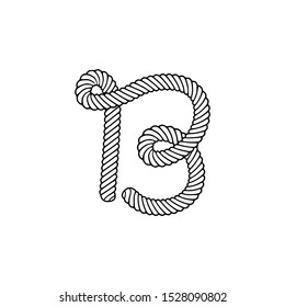 Rope Vector Logo Letter B. B Letter Design Vector