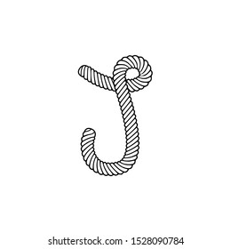 Rope Vector Logo Letter J. J Letter Design Vector