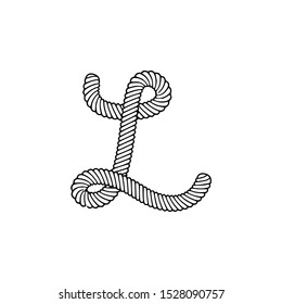 Rope Vector Logo Letter L. L Letter Design Vector