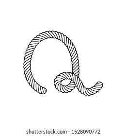 Rope Vector Logo Letter Q. Q Letter Design Vector