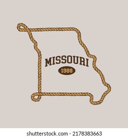 Rope Vector Logo map Missouri, USA. 