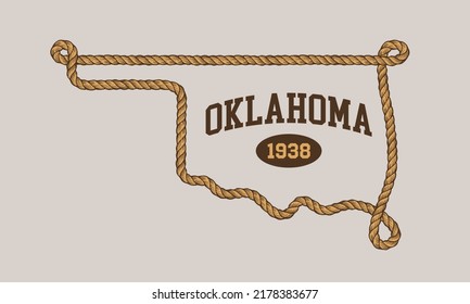 Rope Vector Logo map Oklahoma, USA. 