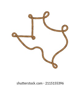 Rope Vector Logo map Texas, USA. 