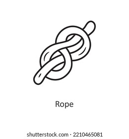 Rope Vector Outline Icon Design Illustration. Workout Symbol On White Background EPS 10 File