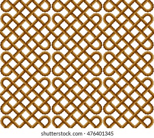 Rope vector seamless pattern on white background
