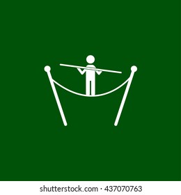 rope walker icon. tightrope sign