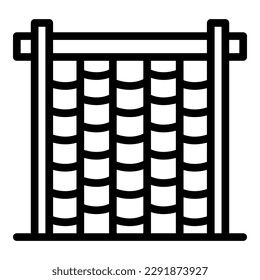 Rope wall icon outline vector. Park adventure. Climb tree