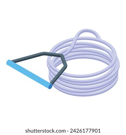 Rope water skiing icon isometric vector. Ski beach. People boat