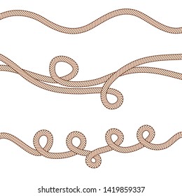 Rope waves like frame on white, stock vector illustration