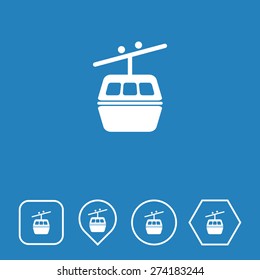 Rope Way Icon on Flat UI Colors with Different Shapes. Eps-10.