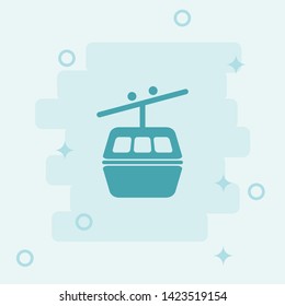 Rope way Trolley Icon. Simple icon, blue colored icon illustration.