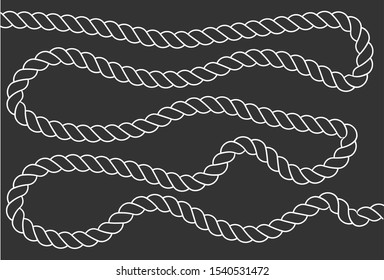 rope in white stroke on a dark background