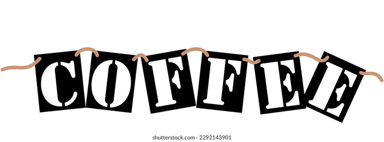 Roped coffee logo design. Typography logo design for coffee shop. 