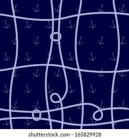 Ropes and anchors. Vector background