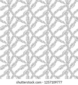 Ropes and knots seamless pattern.