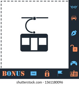 Ropeway cabines. Perfect icon with bonus simple icons