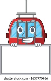 Ropeway cartoon design concept grinning with board