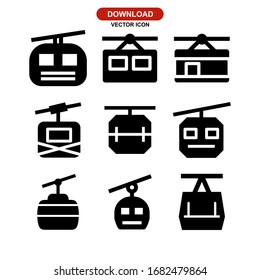 ropeway icon or logo isolated sign symbol vector illustration - Collection of high quality black style vector icons
