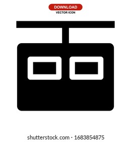 ropeway icon or logo isolated sign symbol vector illustration - high quality black style vector icons
