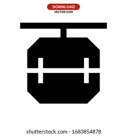 ropeway icon or logo isolated sign symbol vector illustration - high quality black style vector icons
