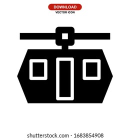 ropeway icon or logo isolated sign symbol vector illustration - high quality black style vector icons
