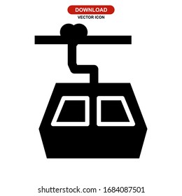 ropeway icon or logo isolated sign symbol vector illustration - high quality black style vector icon
