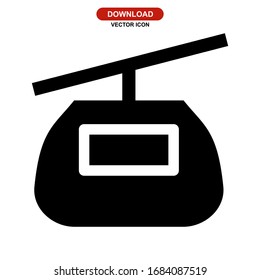 ropeway icon or logo isolated sign symbol vector illustration - high quality black style vector icons

