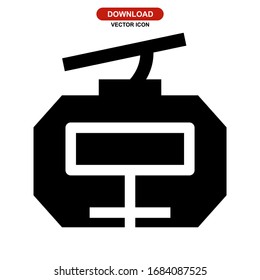 ropeway icon or logo isolated sign symbol vector illustration - high quality black style vector icon

