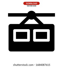 ropeway icon or logo isolated sign symbol vector illustration - high quality black style vector icon
