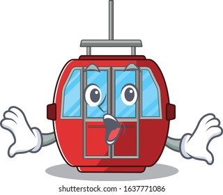 Ropeway mascot design concept with a surprised gesture