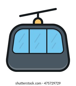 Ropeway Vector Icon