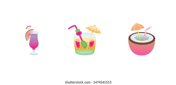 ropical summer cocktail with beautifull design