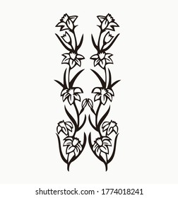 ropical vector flowers. card with floral illustration. Bouquet of flowers with exotic Leaf isolated on black  background. composition for invitation to party or holiday