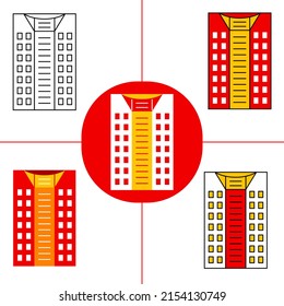 roppongi hills in flat design style