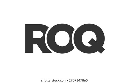 PLANTILLA de diseño de logotipo ROQ con texto en negrita fuerte y moderno. Logotipo de Vector inicial basado en tipografía simple y mínima. Identidad de empresa de moda ideal para la presencia de la marca de las empresas.