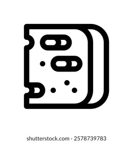 Roquefort cheese. Editable stroke vector icon.