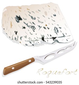 Roquefort cheese isolated over the white background