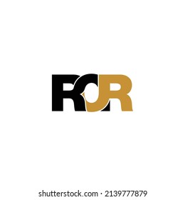 ROR letter monogram logo design vector