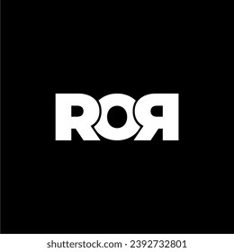 ROR letter monogram typography logo vector